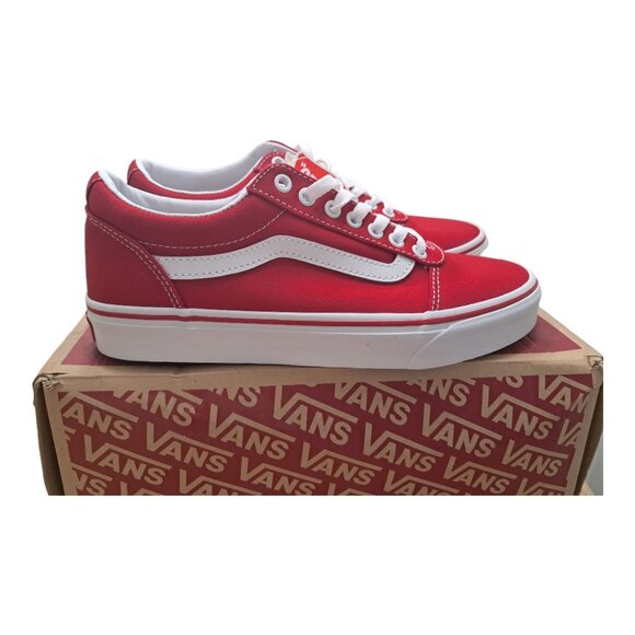 NWT Vans Ward Canvas Sneakers – Racing Red/White – Men’s Size 8.0 ( 26 cm ) - Picture 4 of 13